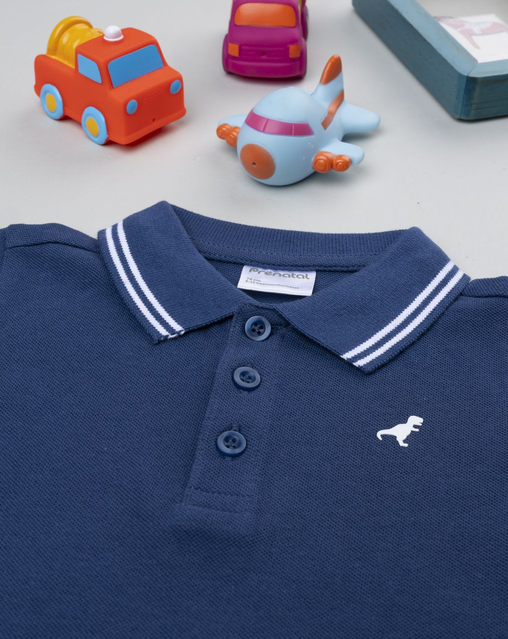 βρεφικό t-shirt πόλο μπλε dino για αγόρι - Prénatal
