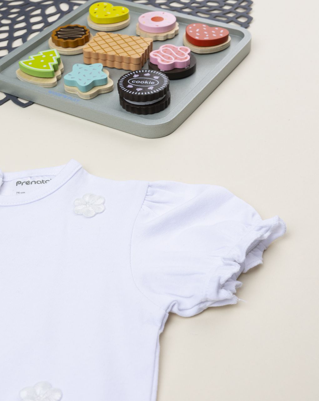 βρεφικό t-shirt λευκό με λουλούδια για κορίτσι - Prénatal