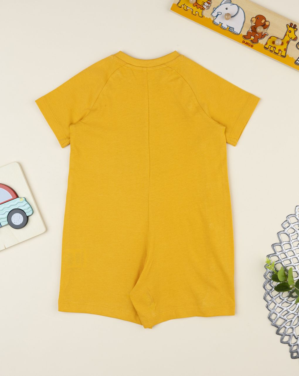βρεφική ολόσωμη πιτζάμα κίτρινη με δράκο για αγόρι - Prénatal