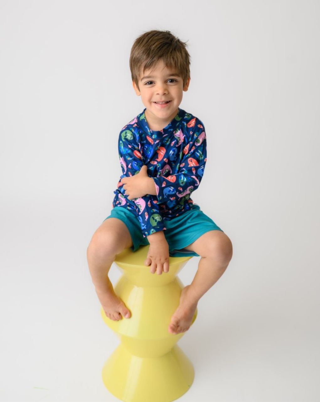 Zoocchini σετ uv μαγιό σορτς και μπλούζα wally the walrus zoo16407 - Zoocchini