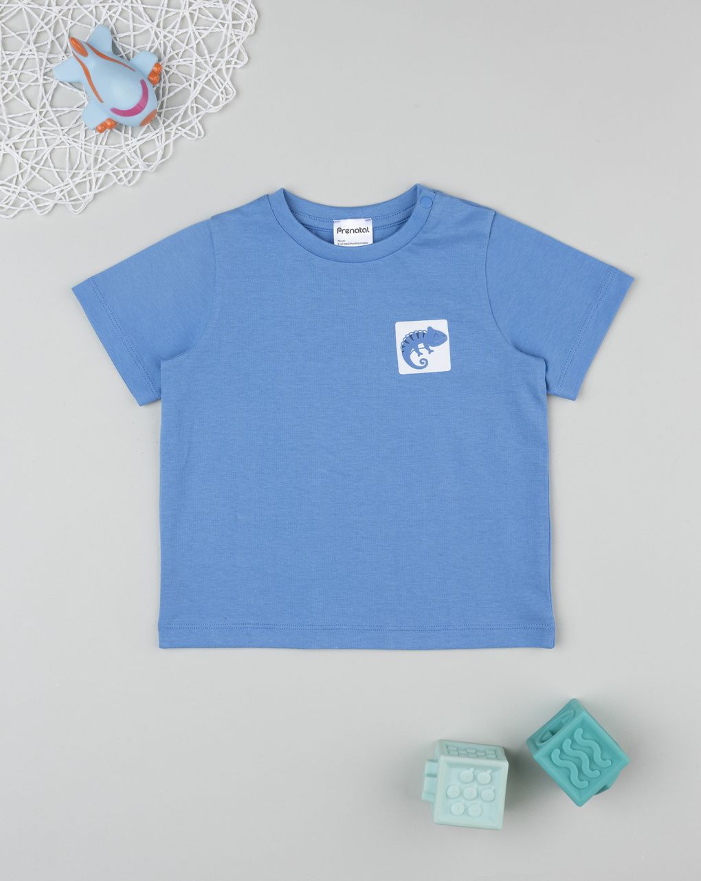 βρεφικό t-shirt μπλε με χαμαιλέοντα για αγόρι