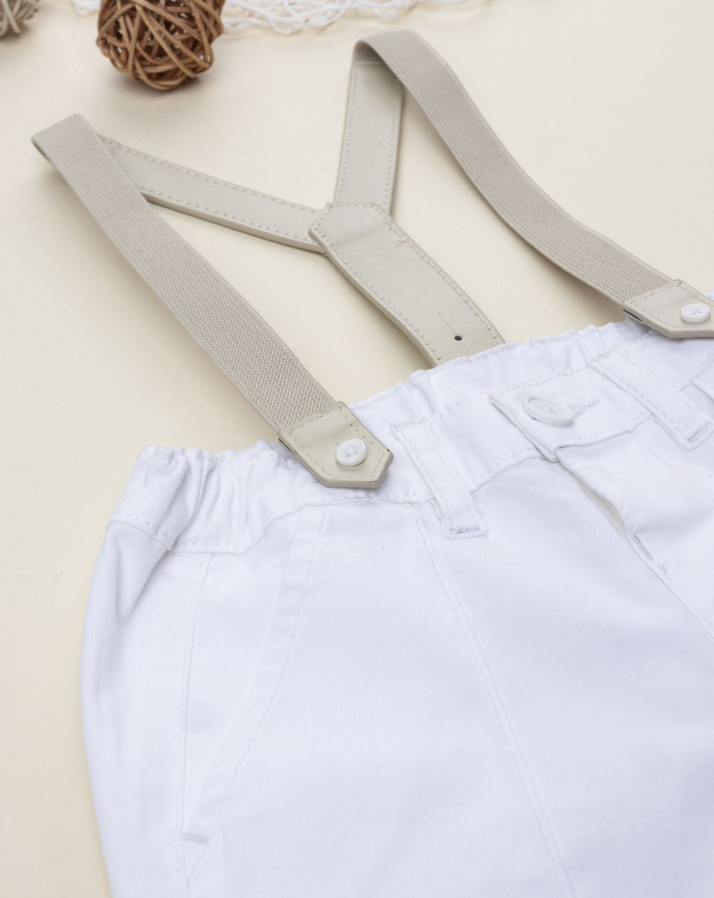 βρεφικό σορτσάκι elegant twill λευκό για αγόρι - Prénatal