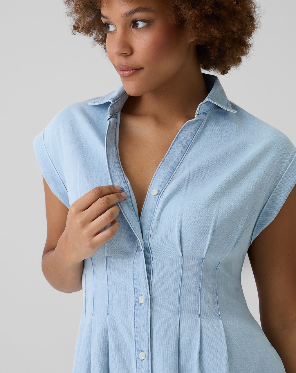 γυναικείο τζιν φόρεμα εγκυμοσύνης/θηλασμού μπλε ανοιχτό - Prénatal