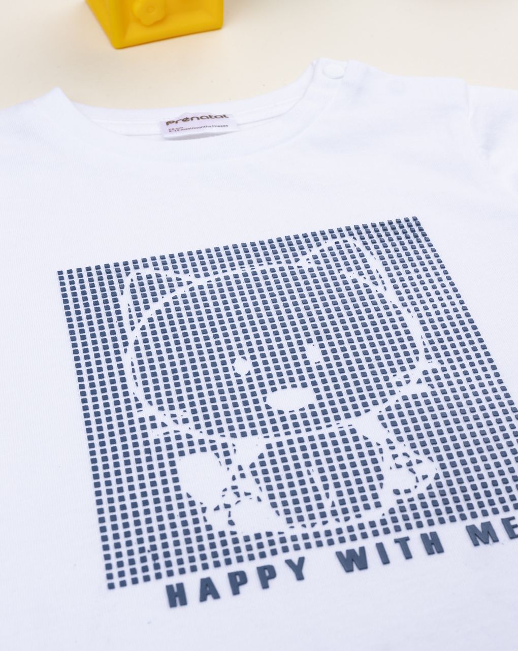 βρεφικό t-shirt λευκό happy για αγόρι - Prénatal