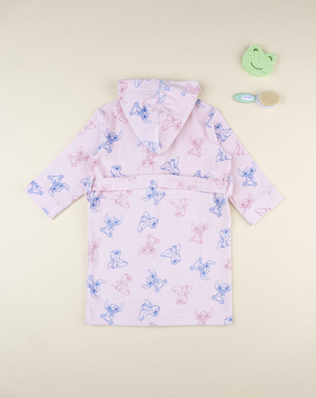 παιδικό μπουρνούζι σενίλ ροζ stitch για κορίτσι - Prénatal