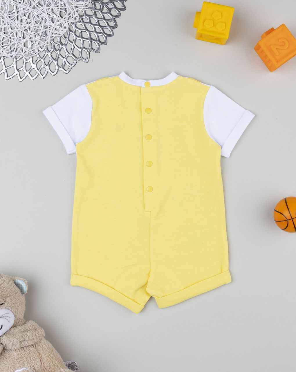 βρεφικό φορμάκι λευκό/κίτρινο basket για αγόρι - Prénatal