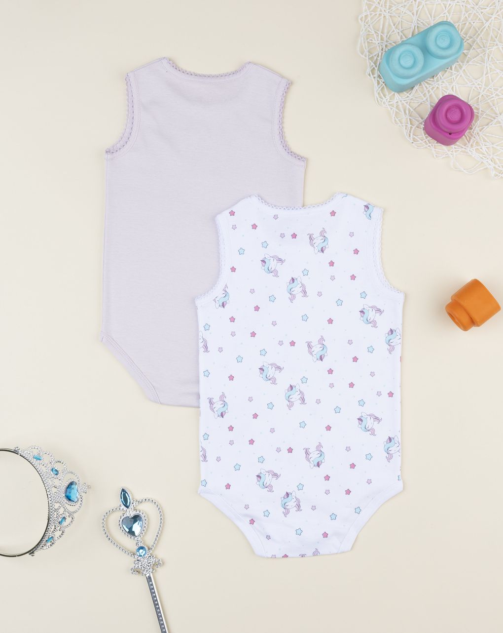 βρεφικά κορμάκια πακέτο x2 με μονόκερους για κορίτσι - Prénatal