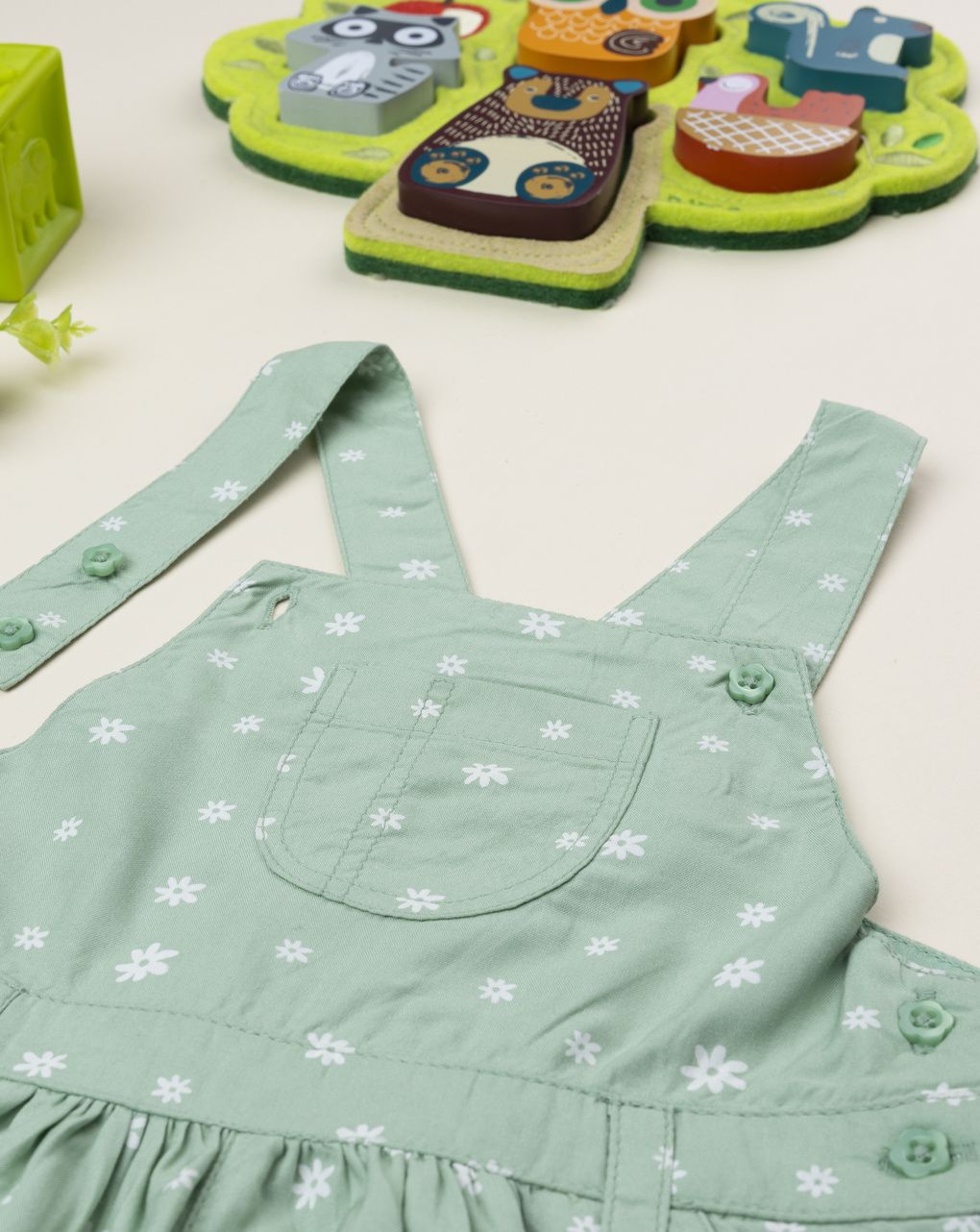 βρεφική ολόσωμη φόρμα φιστικί φλοράλ για κορίτσι - Prénatal