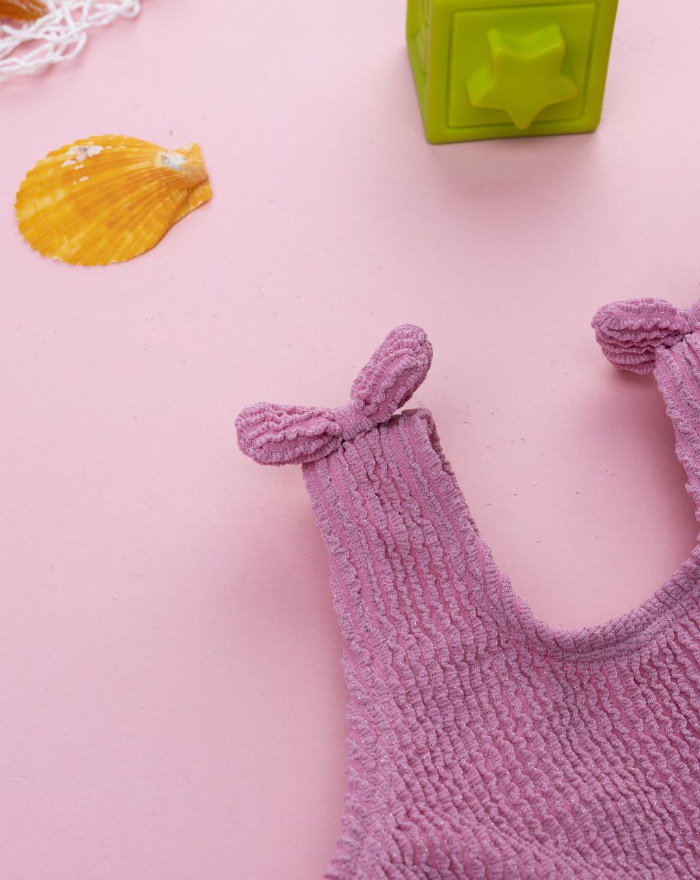 βρεφικό ολόσωμο μαγιό ροζ lurex για κορίτσι - Prénatal