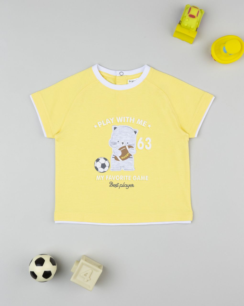 βρεφικό t-shirt κίτρινο best player για αγόρι - Prénatal