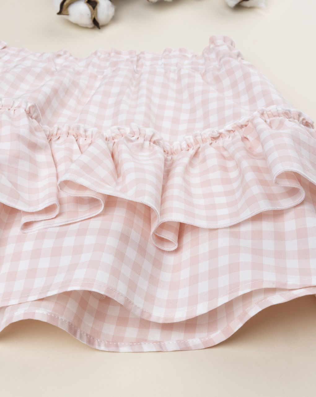 παιδική φούστα καρό vichy ροζ για κορίτσι - Prénatal