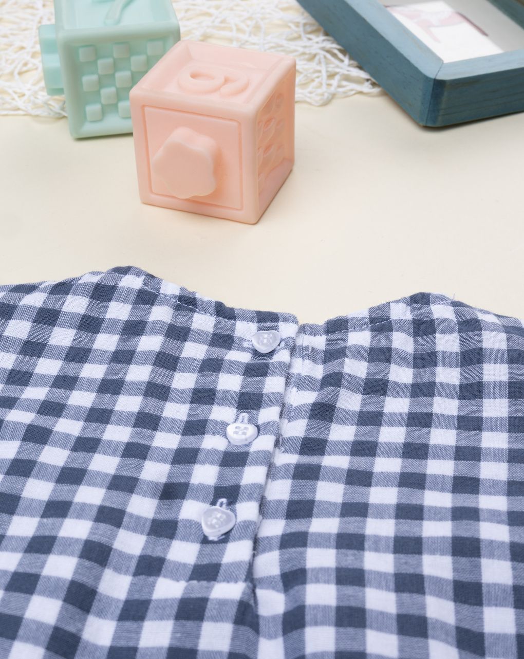 βρεφική μπλούζα καρό vichy μπλε για κορίτσι - Prénatal