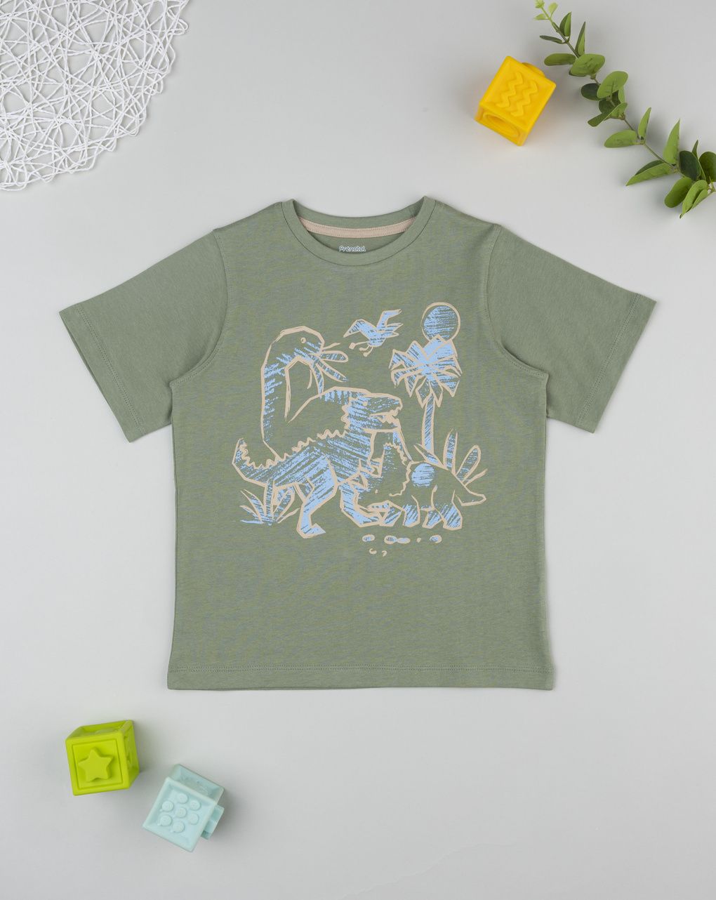 παιδικό t-shirt λαδί dinos για αγόρι