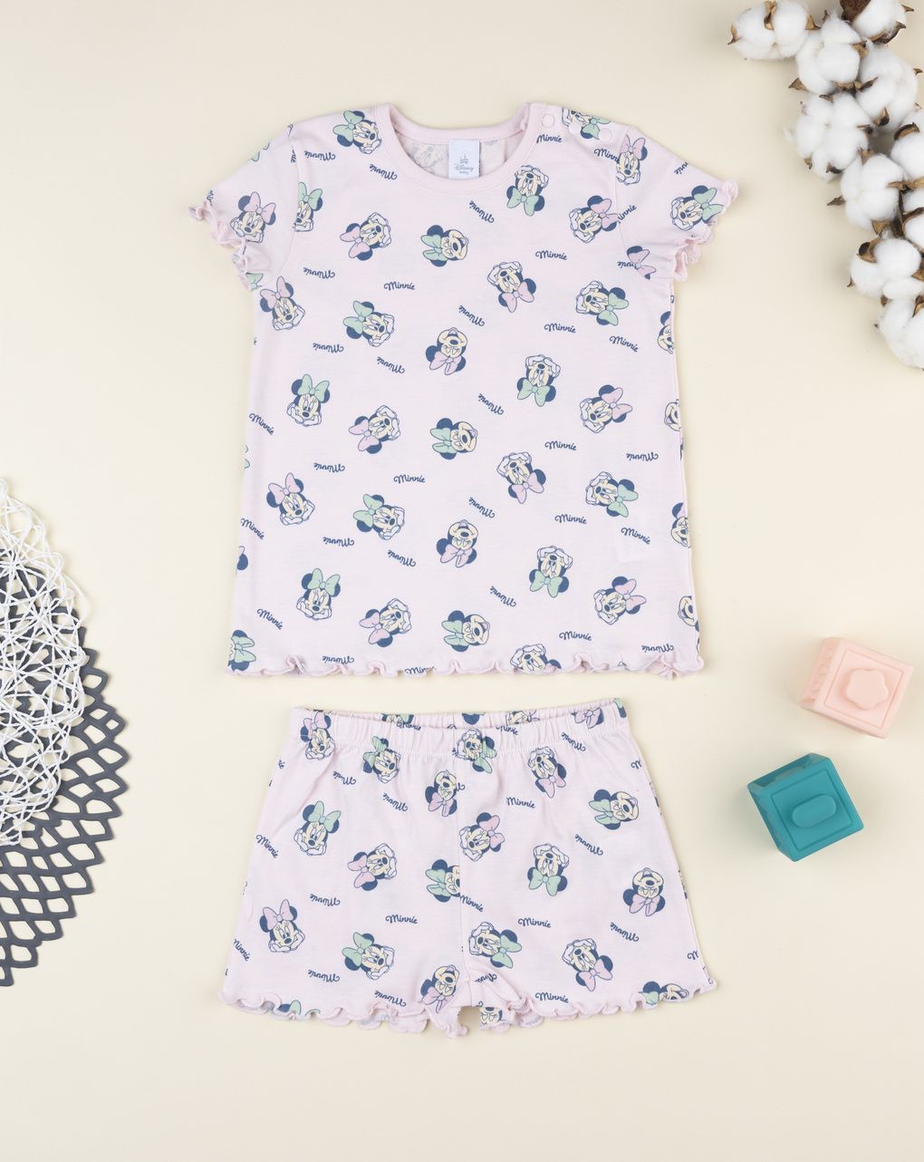 βρεφική πιτζάμα ροζ minnie για κορίτσι