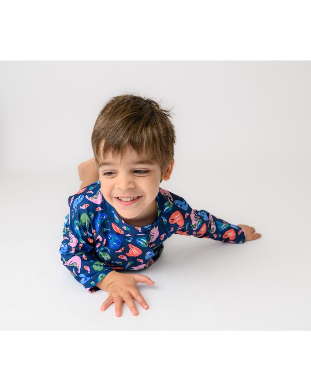 Zoocchini σετ uv μαγιό σορτς και μπλούζα wally the walrus zoo16407 - Zoocchini