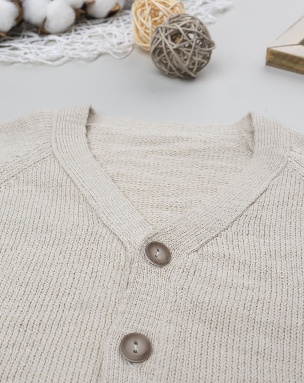 βρεφική ζακέτα πλεκτή μπεζ για αγόρι - Prénatal