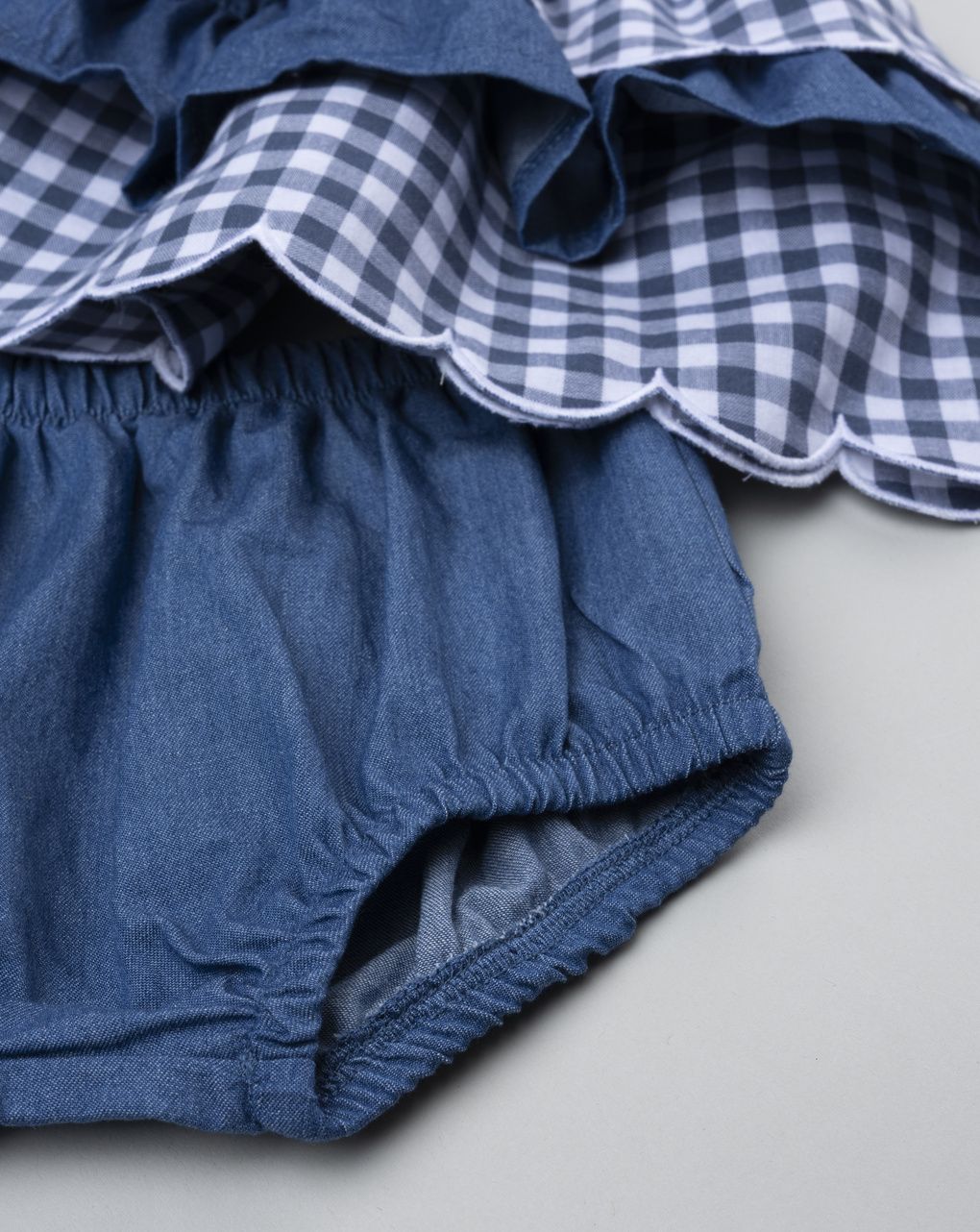 βρεφικό φόρεμα καρό vichy/denim για κορίτσι - Prénatal