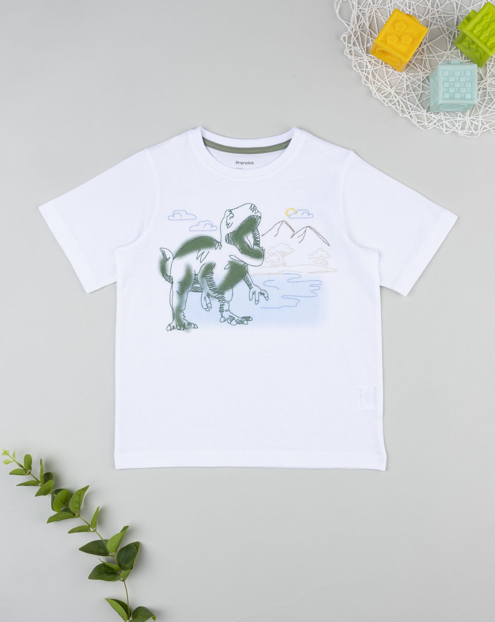 παιδικό t-shirt λευκό dinos για αγόρι