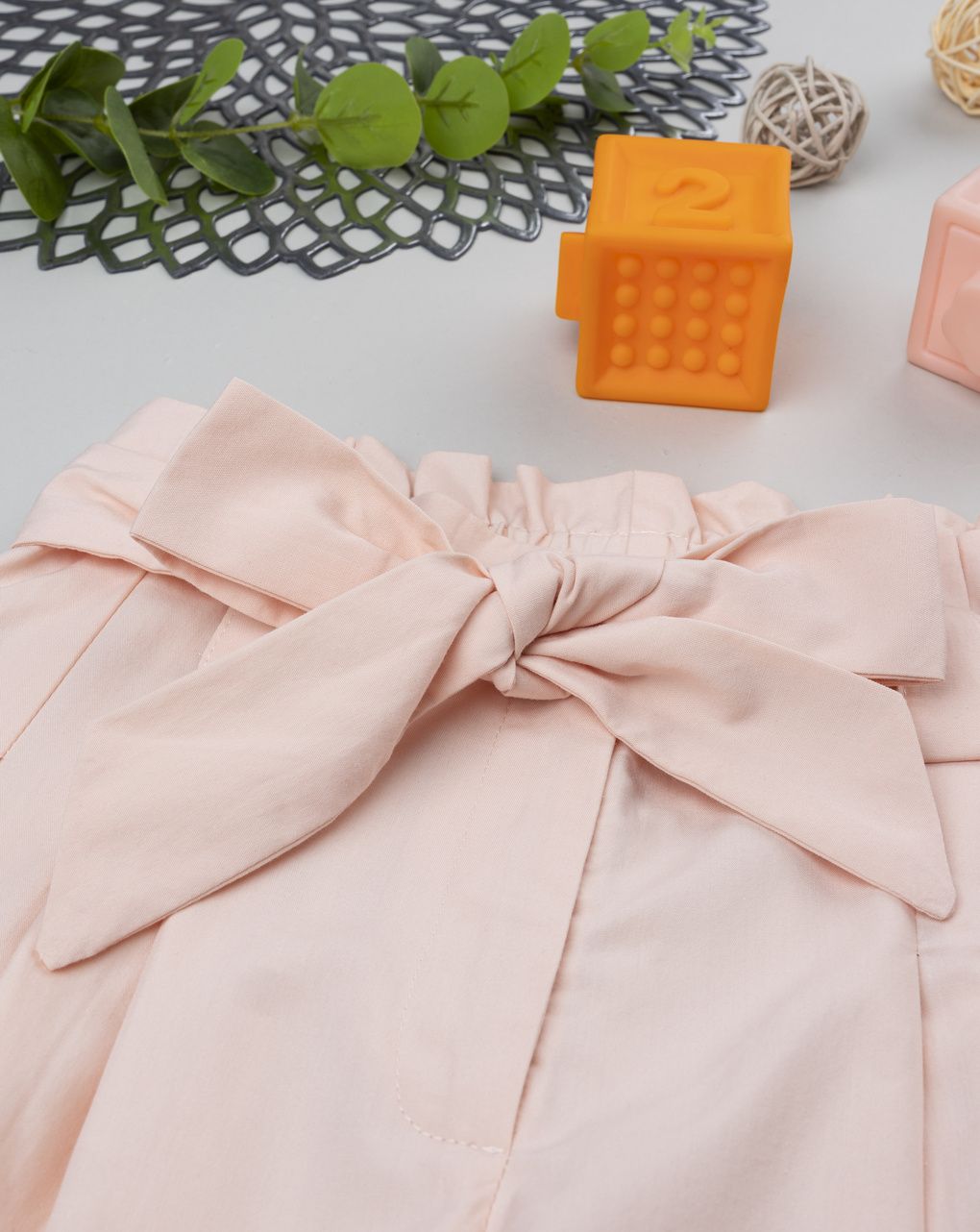 παιδικό παντελόνι palazzo ροζ με ζώνη για κορίτσι - Prénatal