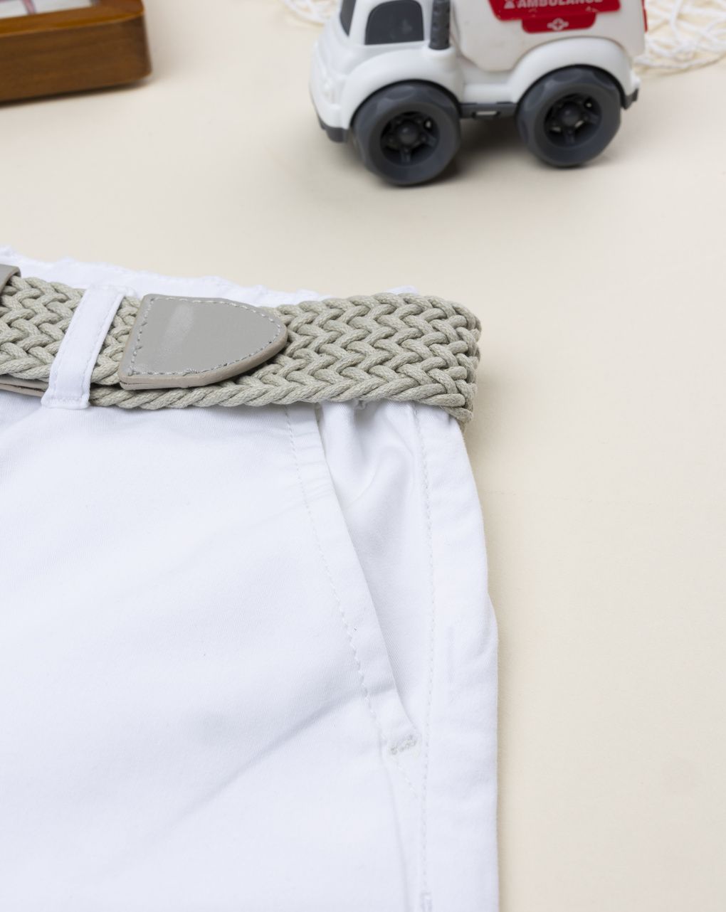 παιδική βερμούδα elegant λευκή για αγόρι - Prénatal