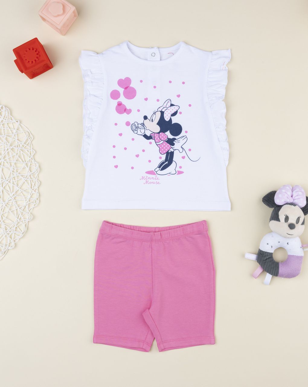 βρεφικό σετ t-shirt και κολάν minnie για κορίτσι