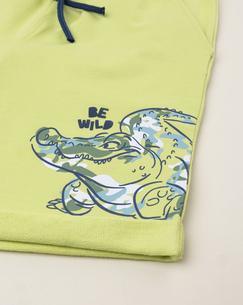 παιδικό σορτσάκι λαχανί με κροκόδειλο για αγόρι - Prénatal