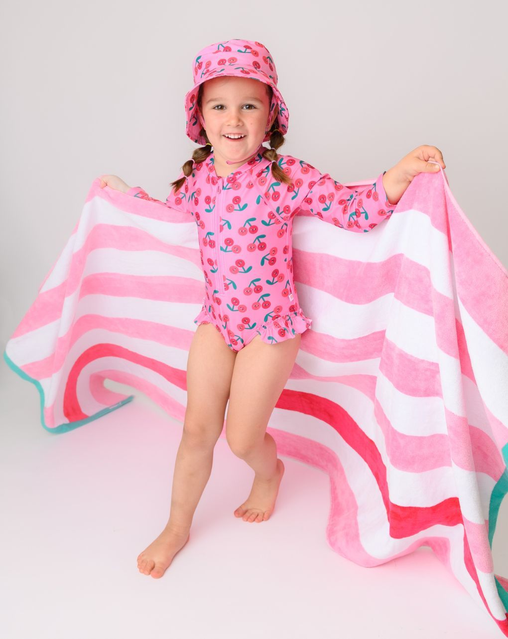 Zoocchini ολόσωμο μαγιώ με μανίκια uv cherry zoo12605 - Zoocchini