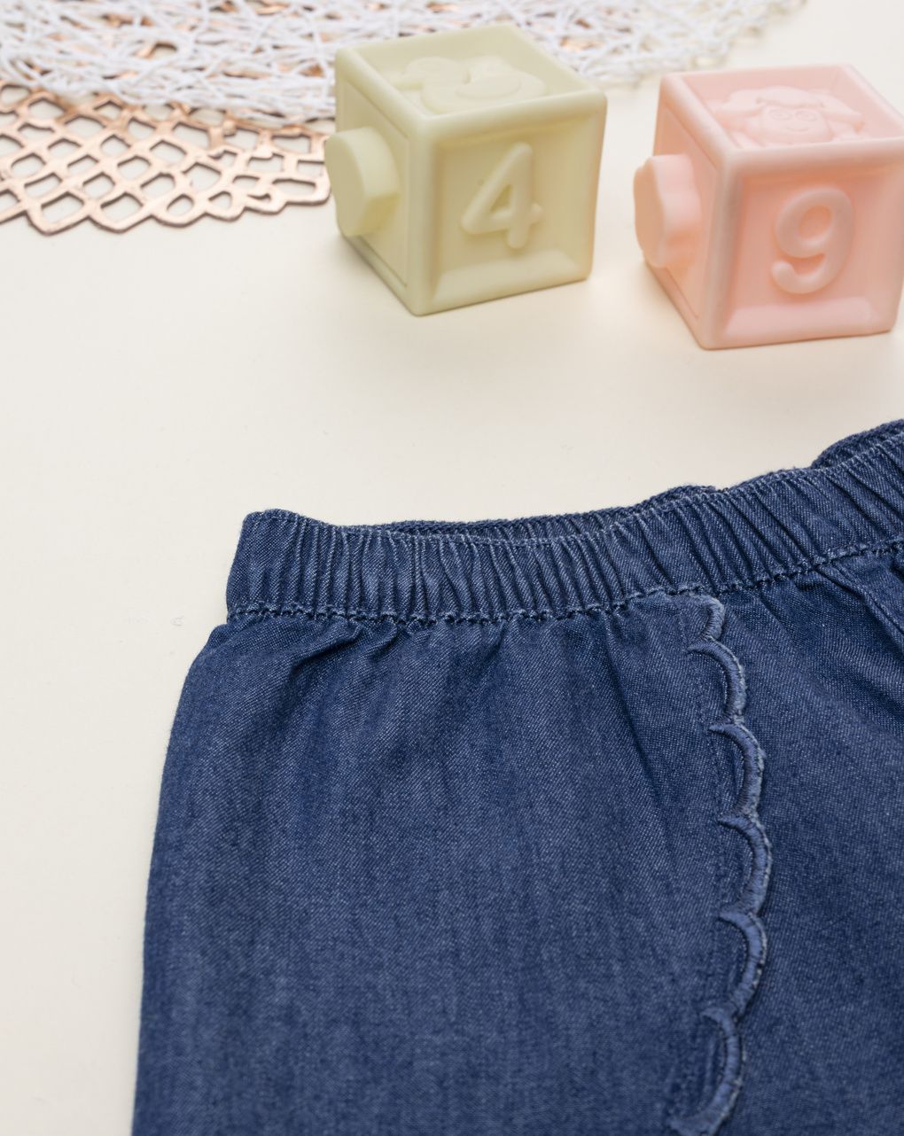 βρεφικό τζιν σορτσάκι μπλε για κορίτσι - Prénatal