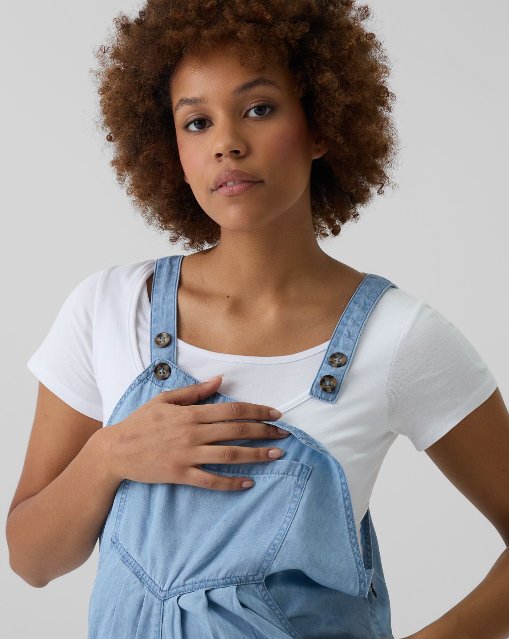 γυναικεία τζιν σαλοπέτα εγκυμοσύνης/θηλασμού μπλε lyocell - Prénatal