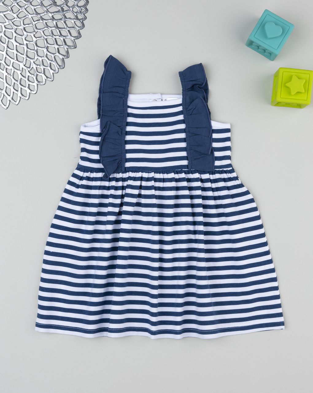 βρεφικό φόρεμα ριγέ μπλε/λευκό για κορίτσι