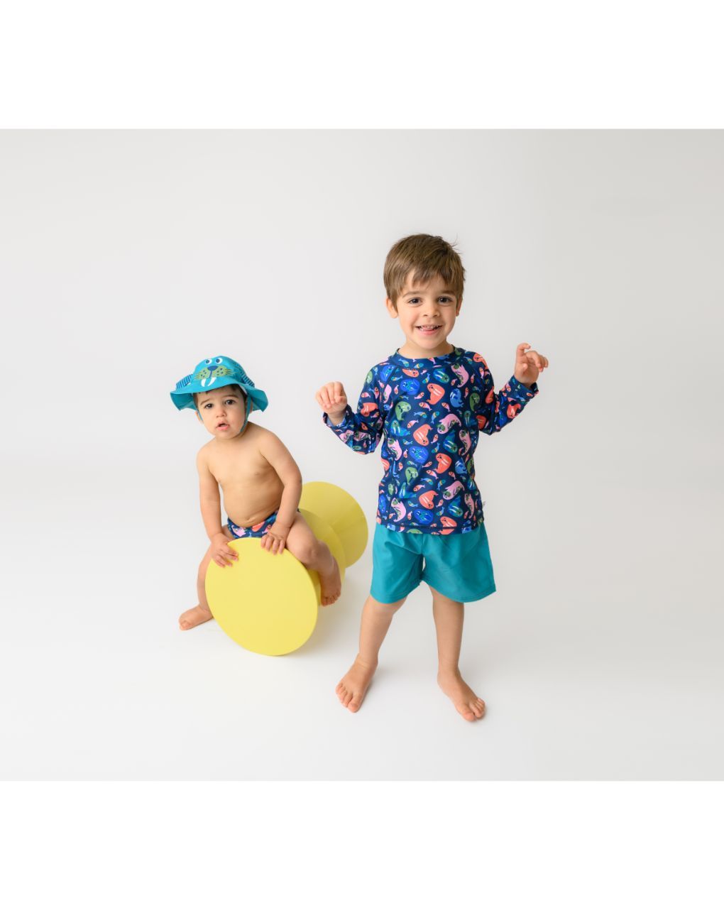 Zoocchini σετ uv μαγιό σορτς και μπλούζα wally the walrus zoo16407 - Zoocchini