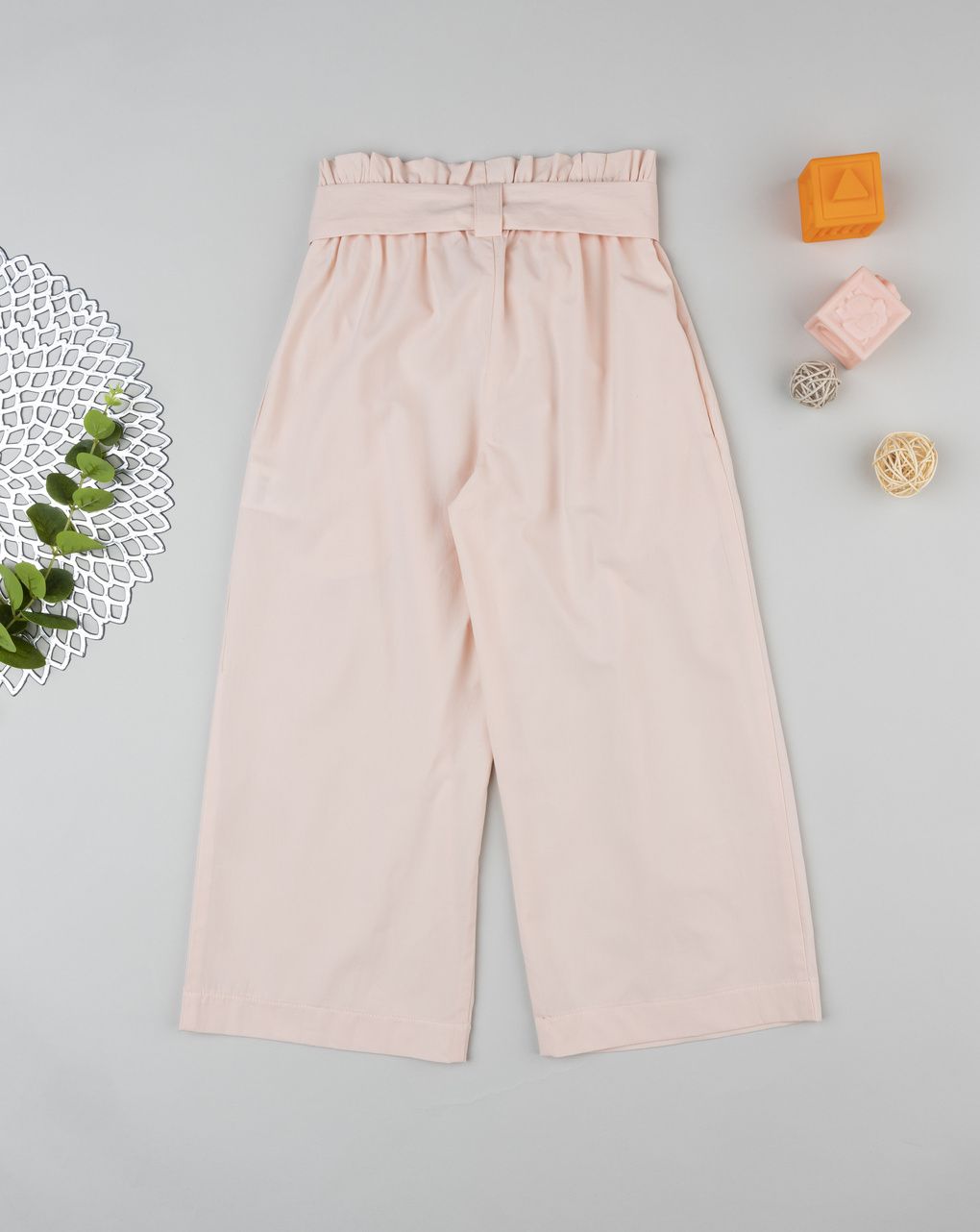 παιδικό παντελόνι palazzo ροζ με ζώνη για κορίτσι - Prénatal