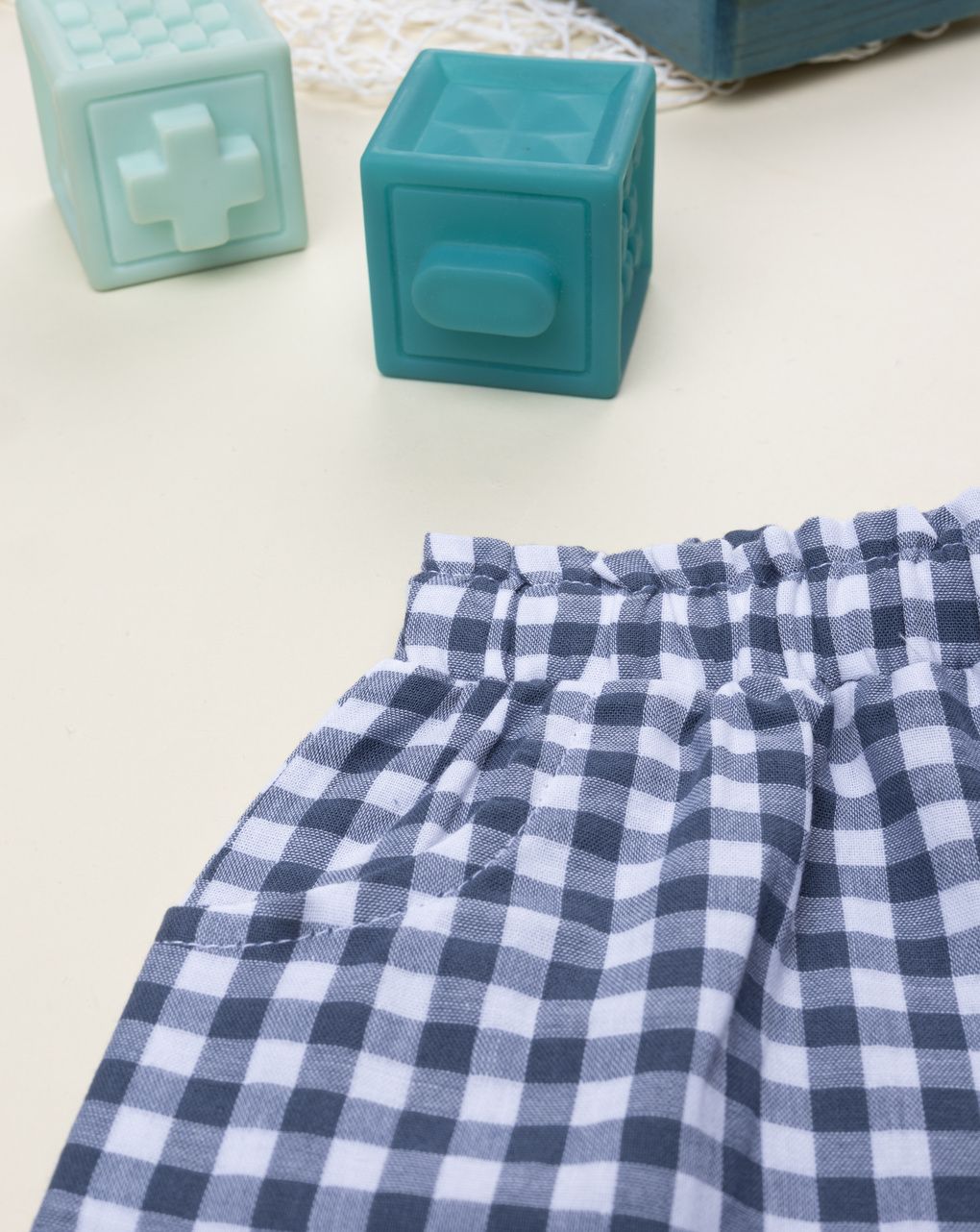 βρεφικό σορτσάκι καρό vichy μπλε για κορίτσι - Prénatal