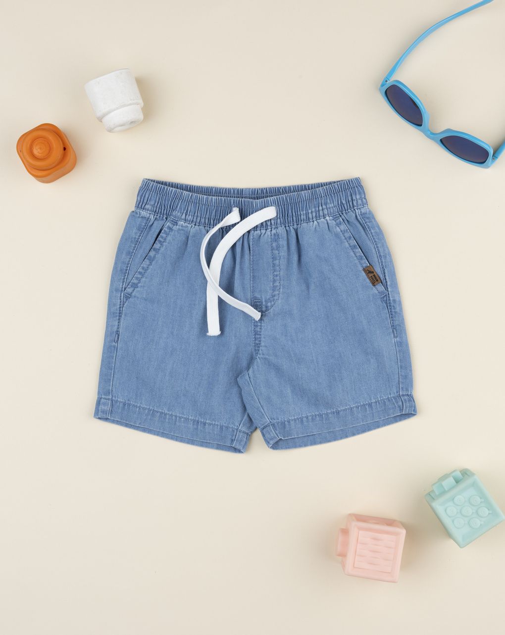 βρεφικό τζιν σορτσάκι μπλε ανοιχτό denim rules για αγόρι