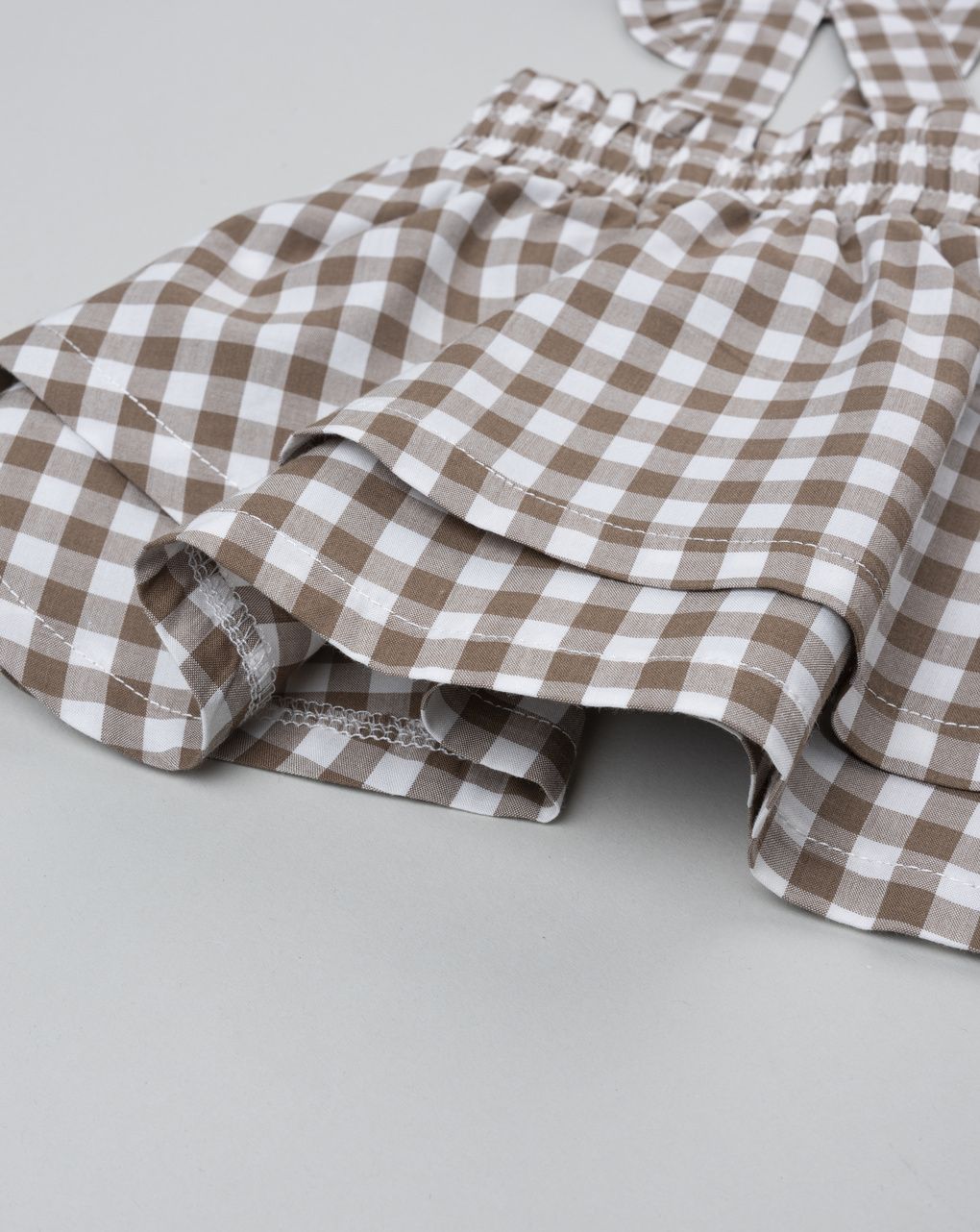 βρεφική σαλοπέτα φόρεμα καρό vichy καφέ για κορίτσι - Prénatal