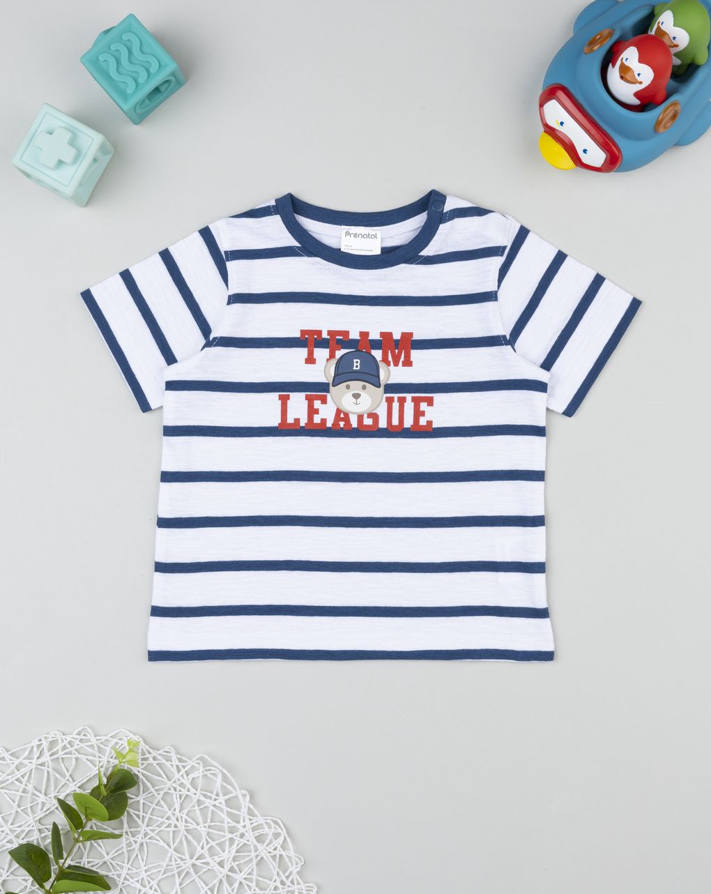βρεφικό t-shirt ριγέ team league για αγόρι