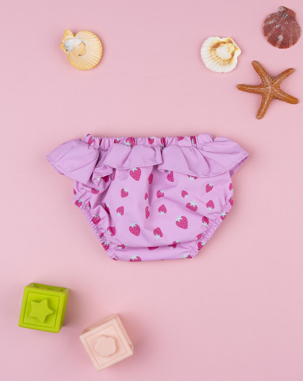 βρεφικό μαγιό πάνα ροζ με φράουλες για κορίτσι - Prénatal