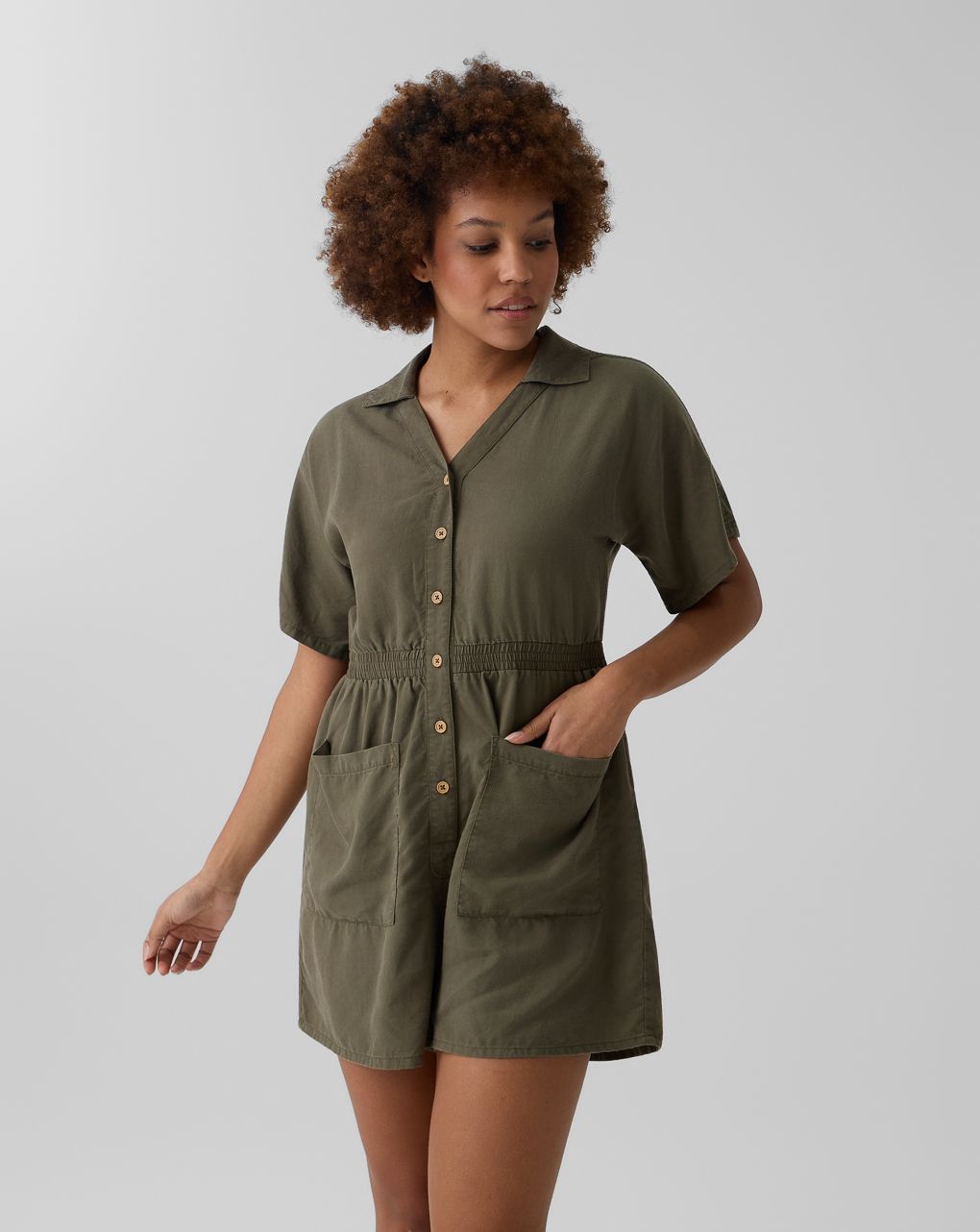 γυναικεία ολόσωμη φόρμα εγκυμοσύνης/θηλασμού χακί - Prénatal