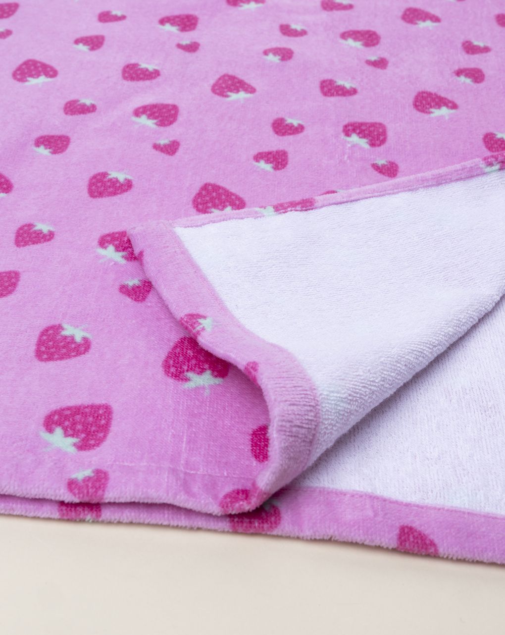 βρεφικό πόντσο θαλάσσης ροζ με φράουλες για κορίτσι - Prénatal