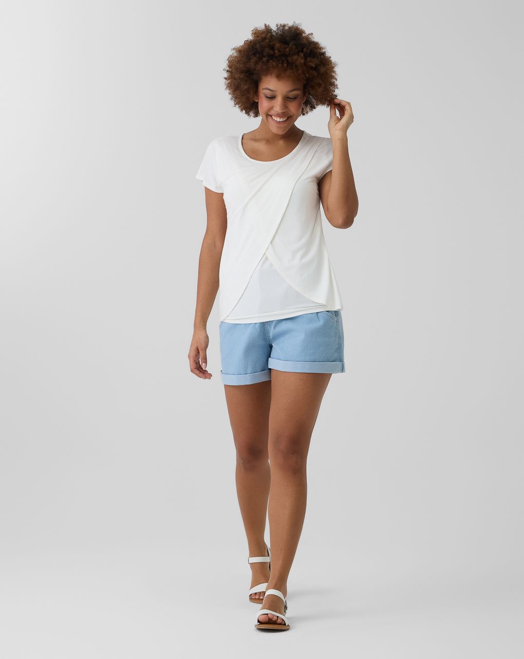 γυναικείο t-shirt εγκυμοσύνης/θηλασμού άσπρο - Prénatal