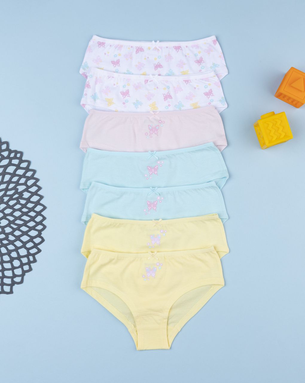 παιδικά σλιπ πακέτο x7 με πεταλούδες για κορίτσι