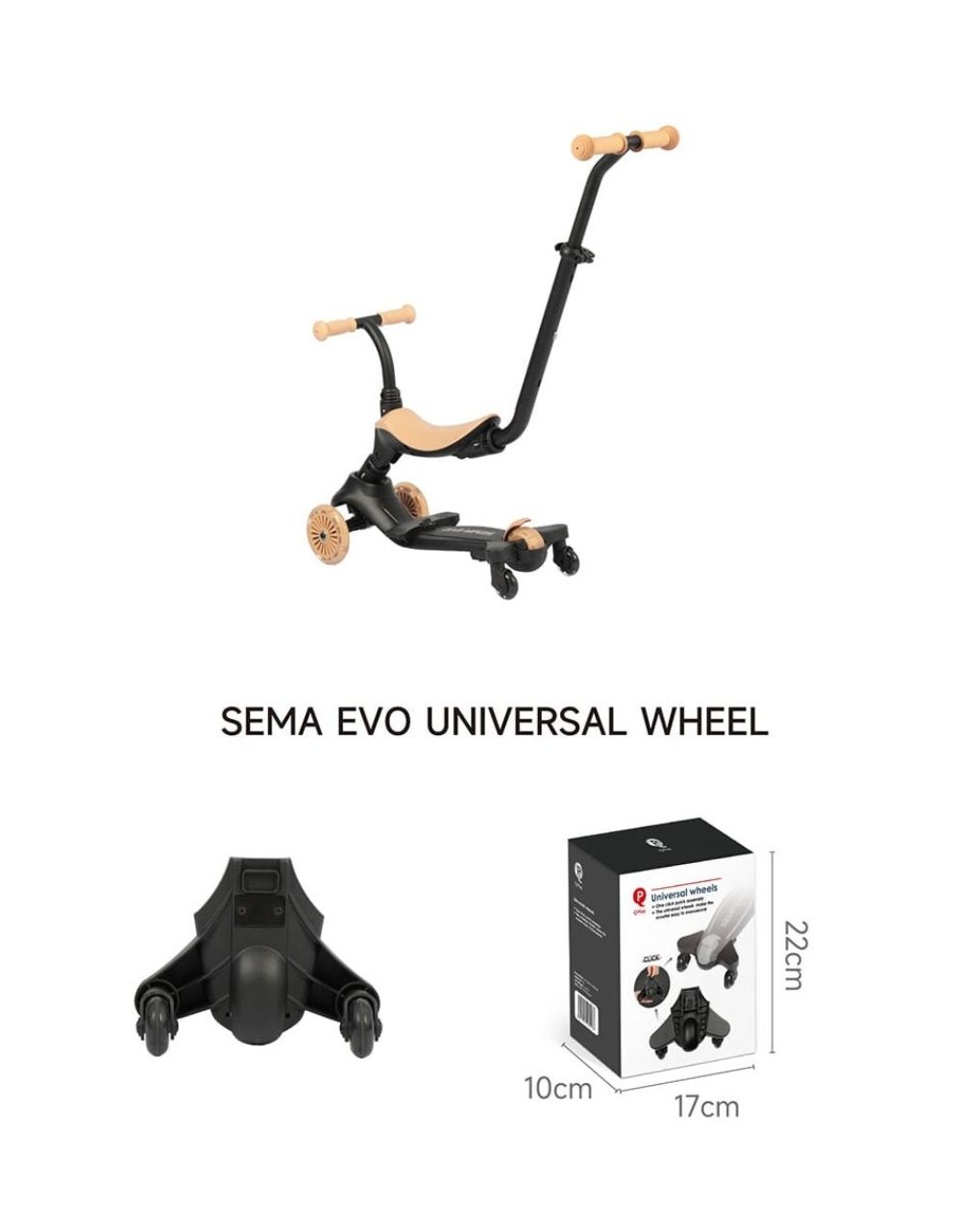 Qplay sema evo universal back wheels πρόσθετες πίσω ρόδες 01-2002328-01 - QPLAY