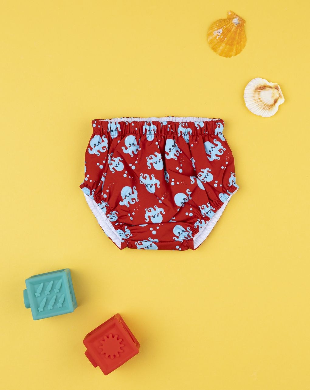 βρεφικό μαγιό πάνα κόκκινο με χταπόδια για αγόρι - Prénatal