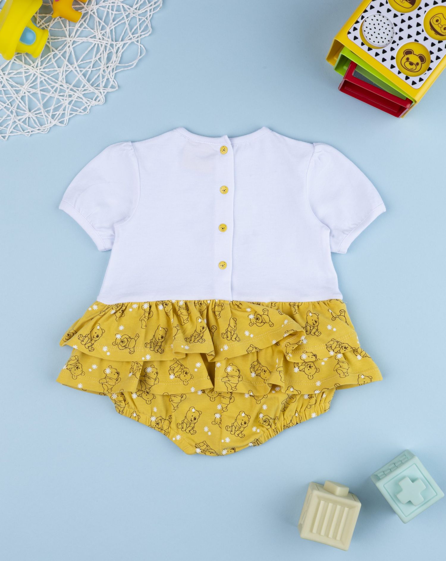 βρεφικό φορμάκι λευκό/κίτρινο winnie για κορίτσι - Prénatal