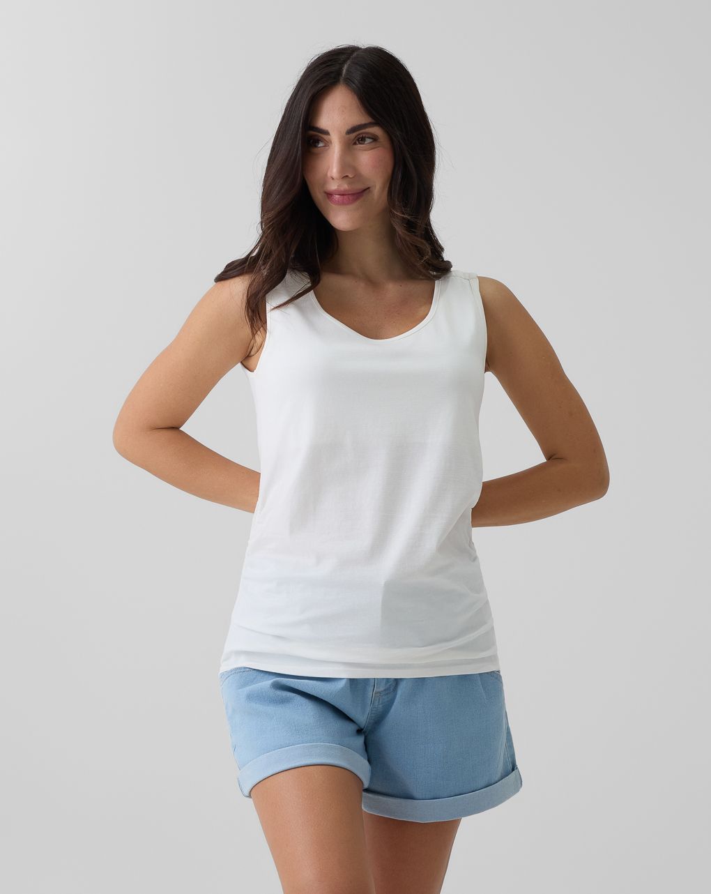 γυναικεία αμάνικη μπλούζα εγκυμοσύνης/θηλασμού λευκή