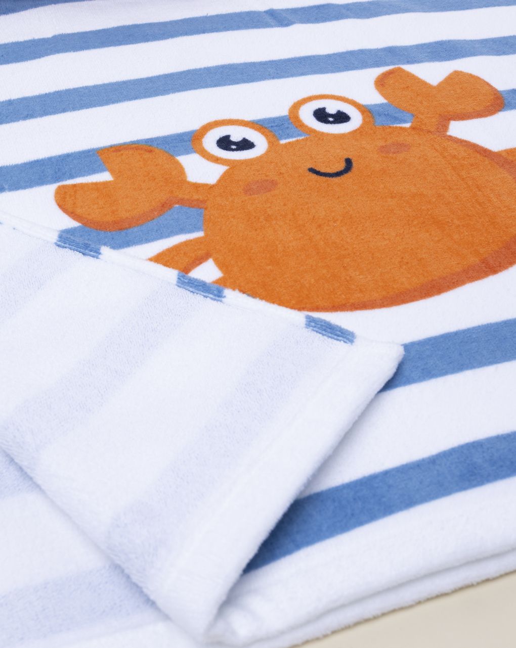 βρεφικό πόντσο θαλάσσης ριγέ με καβουράκι για αγόρι - Prénatal