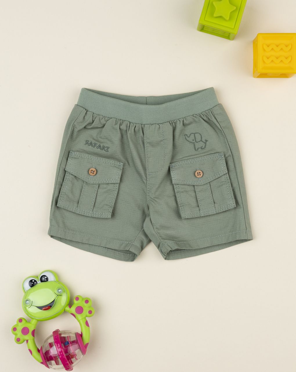 βρεφικό σορτσάκι χακί safari για αγόρι - Prénatal