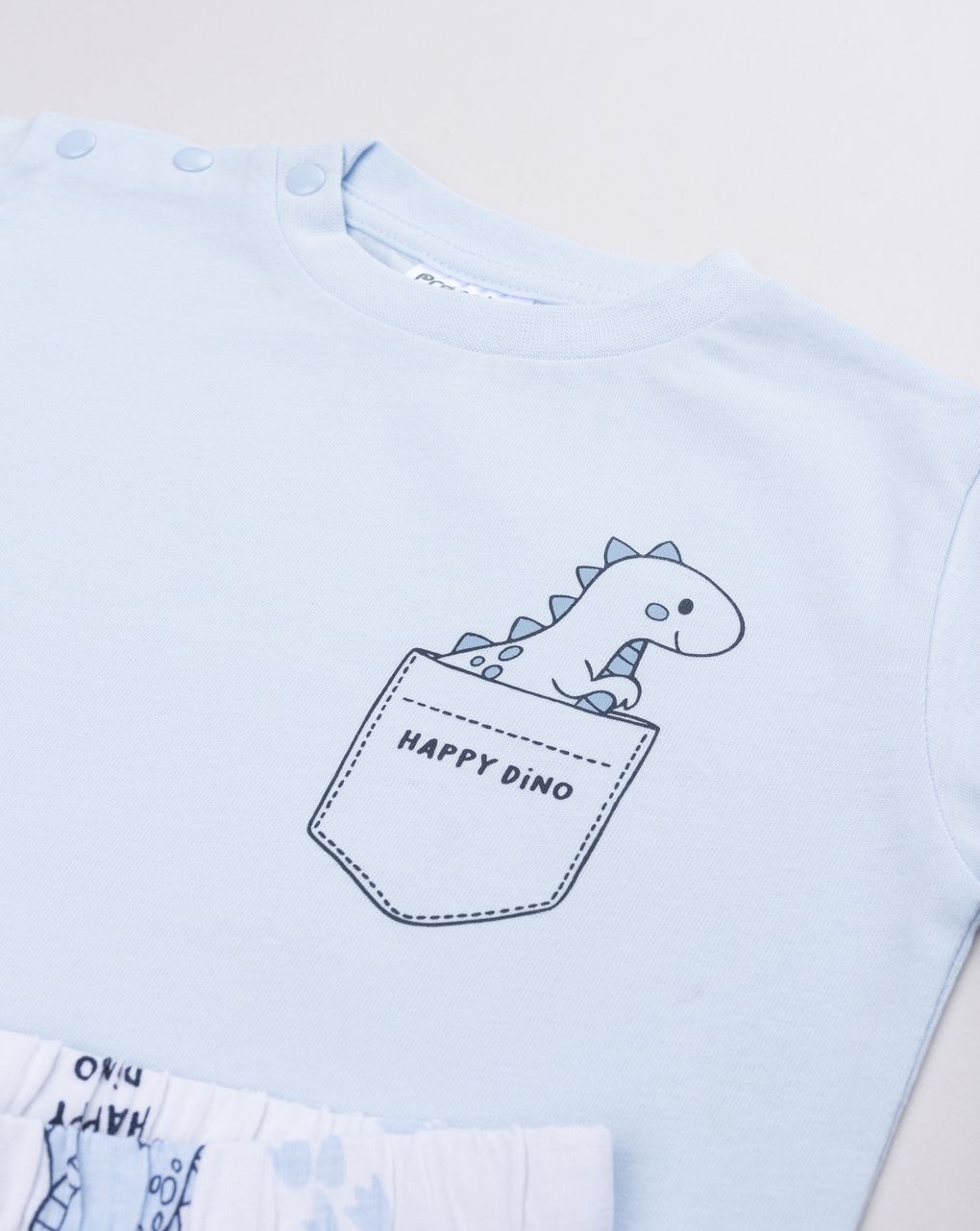 βρεφική πιτζάμα γαλάζια/λευκή dino για αγόρι - Prénatal