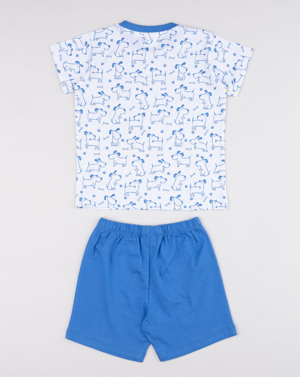 βρεφική πιτζάμα λευκή/μπλε με σκυλάκια για αγόρι - Prénatal