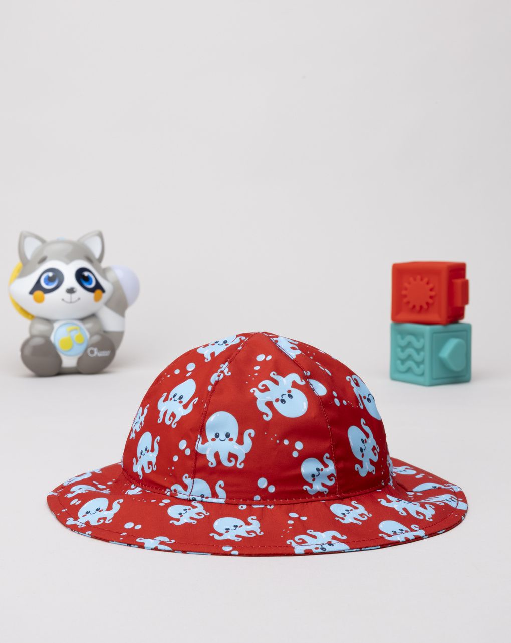 βρεφικό καπέλο θαλάσσης κόκκινο με χταπόδια για αγόρι - Prénatal